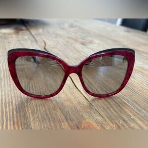 Dolce&Gabbana DG 4332 3175 Women's Cat Eye Red Frame Gray Tinted Sunglasses